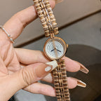 GESMART Women's Round Gold Tone Two Hands Quartz Bracelet Watch Minimalist Niche Fashion