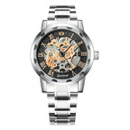GESMART Men's Hand Winding Mechanical Skeleton Watch Exhibition Case Back Fashion