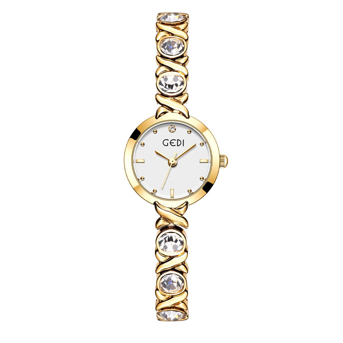 Women's Petite Rhinestone Pearl Bracelet Quartz Watch