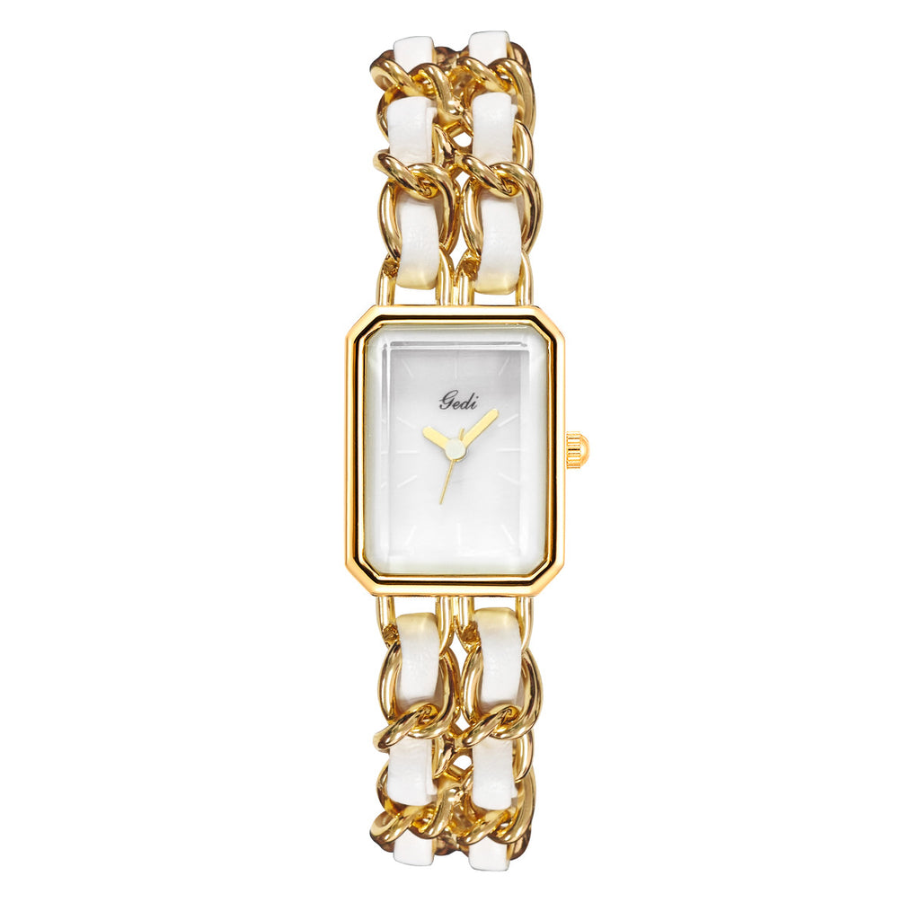 Women's Green Square Watch with Mesh Bracelet