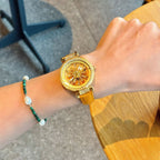 GESMART Women's Sunflower Fortune Wheel Quartz Watch Creative Turning Disc Ladies Wristwatch