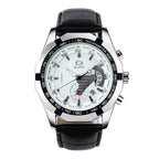 GESMART Men's Automatic Mechanical Watch Single Date Skeleton Exhibition Case Back Business