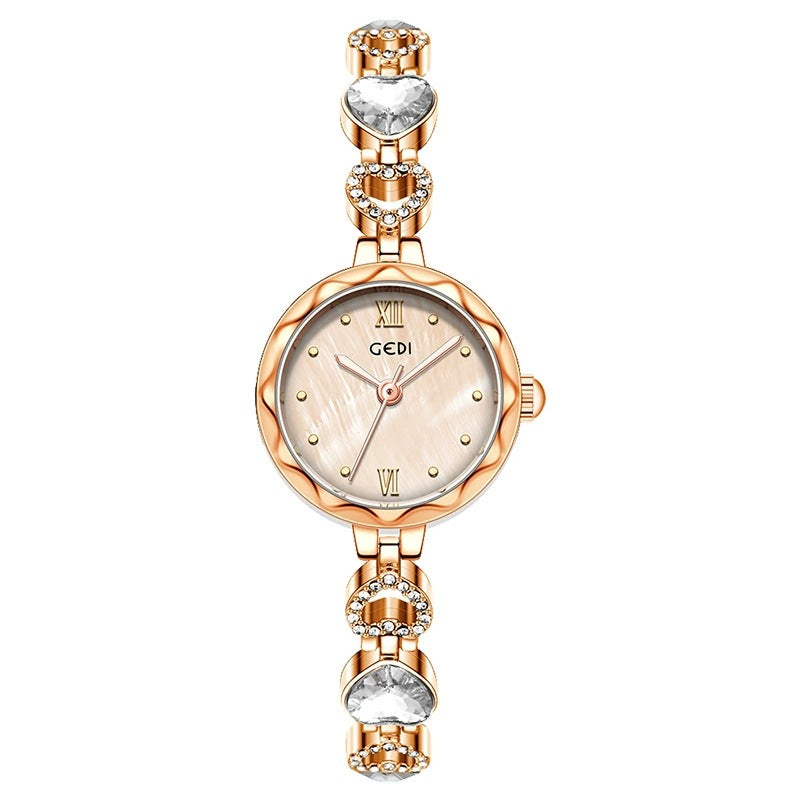 Women's Heart Rhinestone Vintage Bracelet Quartz Watch