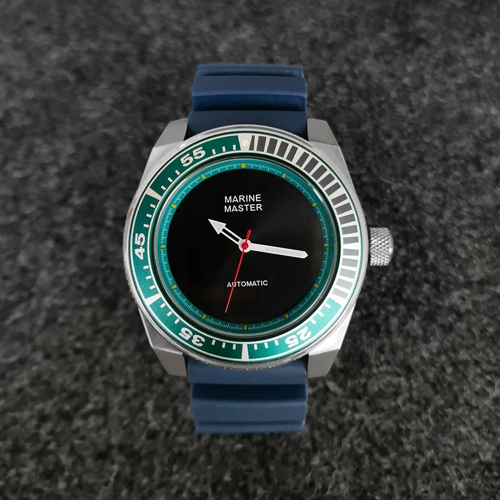 Men's Mechanical Watch 43mm Stainless Steel Case Rubber Strap