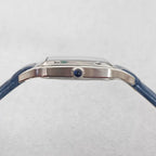 Ladies 34mm Square Quartz Watch Stainless Steel Case Leather Strap 2025 Movement