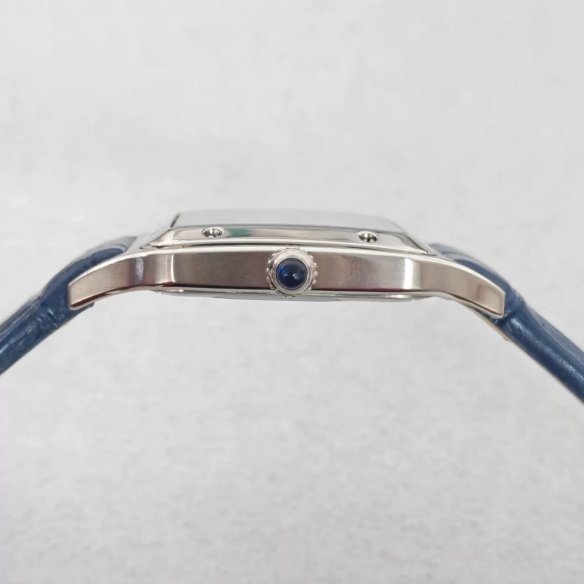 Ladies 34mm Square Quartz Watch Stainless Steel Case Leather Strap 2025 Movement