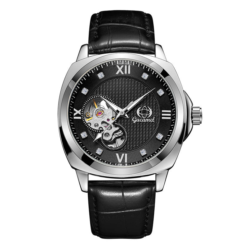 GESMART Men's Automatic Mechanical Watch Diamond Studded Luminous Creative Business Fashion