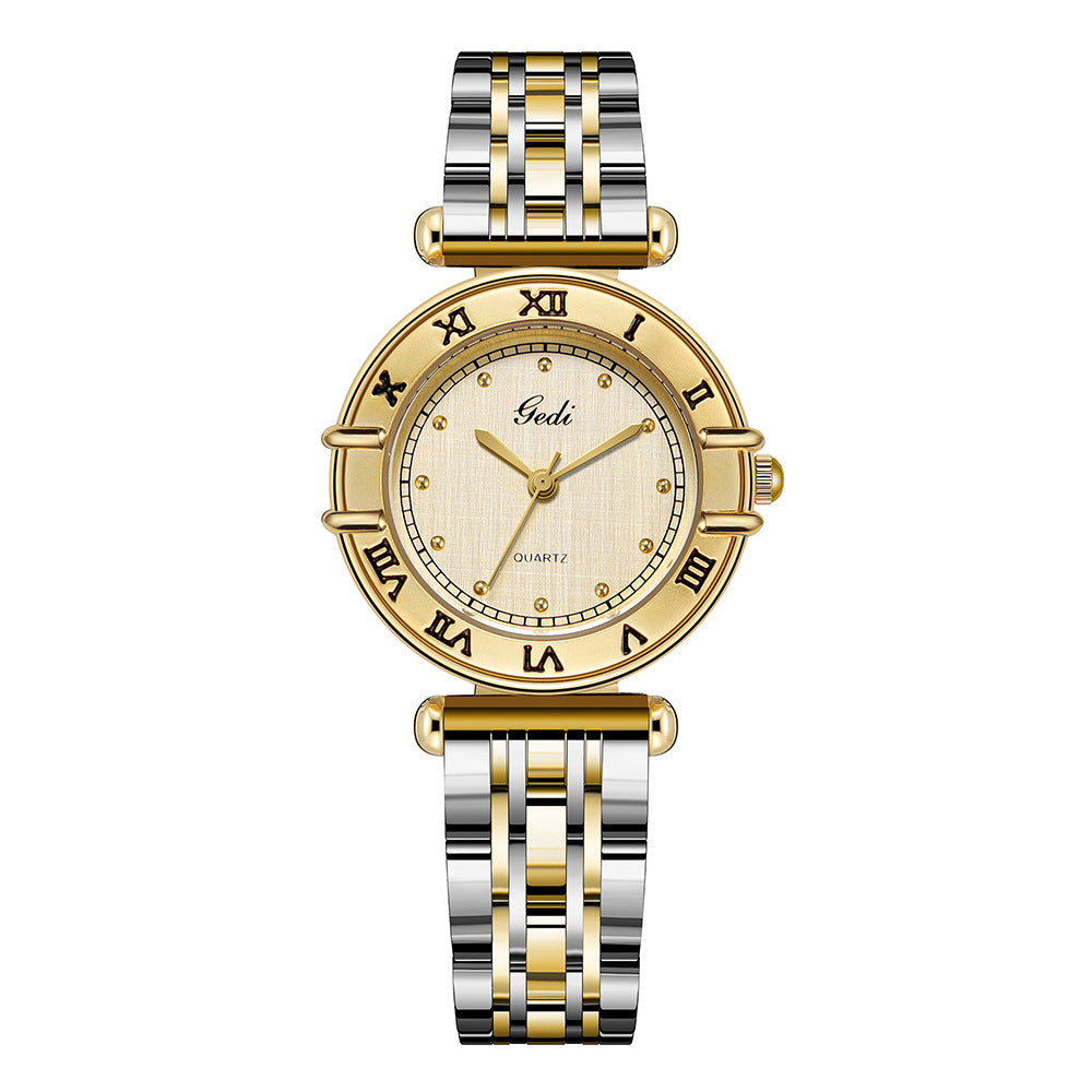 GESMART Women's Square Quartz Watch Steel Band Roman Numeral Scale Vintage Water Resistant
