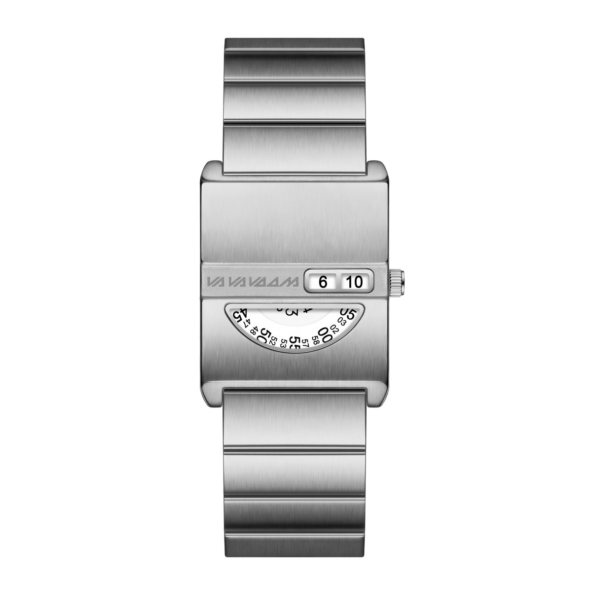 GESMART 2026 New Square Men's Watch No Hands Creative Minimalist Retro Calendar Steel Band Wristwatch