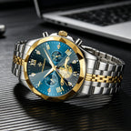 GESMART Men's Diamond Facet Design Quartz Watch Multifunction Luminous Water Resistant Student