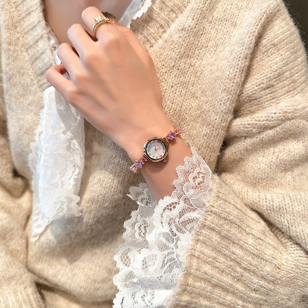 GESMART 2025 New Women's Elegant Crystal Bracelet Quartz Watch Luxury Style Exquisite Ladies Wristwatch