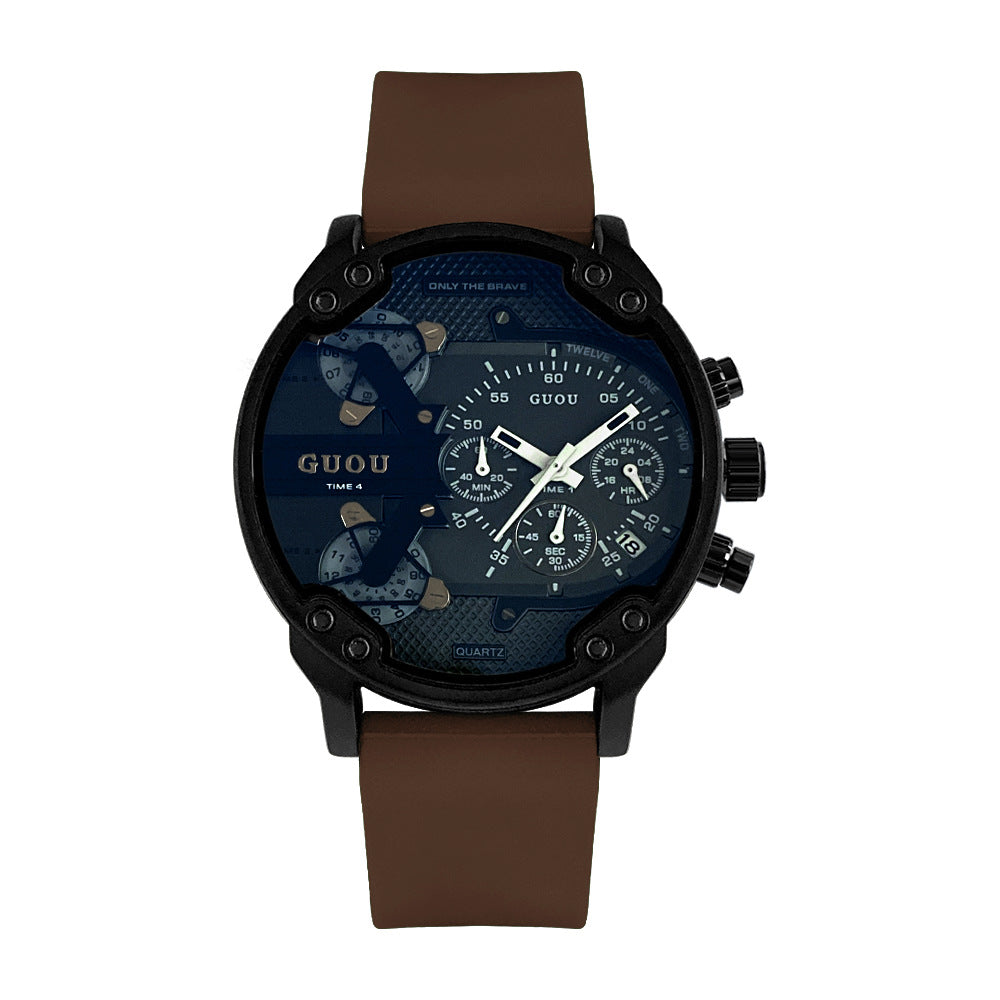 GESMART Unisex Quartz Watch Multifunction Five Hands Silicone Band Outdoor Casual Style
