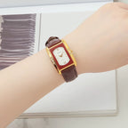 Diamond Brand Vintage Quartz Watch Titanium Rectangular Leather Strap NOS New