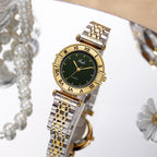 GESMART Women's Square Quartz Watch Steel Band Roman Numeral Scale Vintage Water Resistant