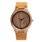 Men's Classic Bamboo-Wood Minimalist Quartz Watch