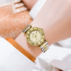 GESMART Women's Square Quartz Watch Steel Band Roman Numeral Scale Vintage Water Resistant