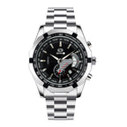GESMART Men's Automatic Mechanical Watch Single Date Skeleton Exhibition Case Back Business