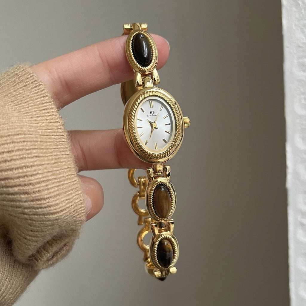 Women's Tweed Vintage Pearl Bracelet Gold-Tone Watch