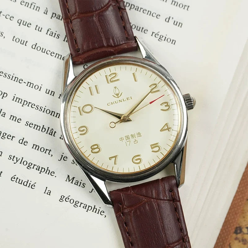 Chunlei Men's Manual Wind Mechanical Watch Vintage Retro Gift Choice