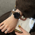 Women's Vintage Leopard-Print Plush Leather-Strap Watch