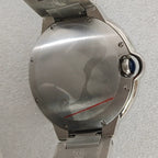Men's 42mm Watch White Dial Non-Luminous Solid Back Mineral Glass 8215