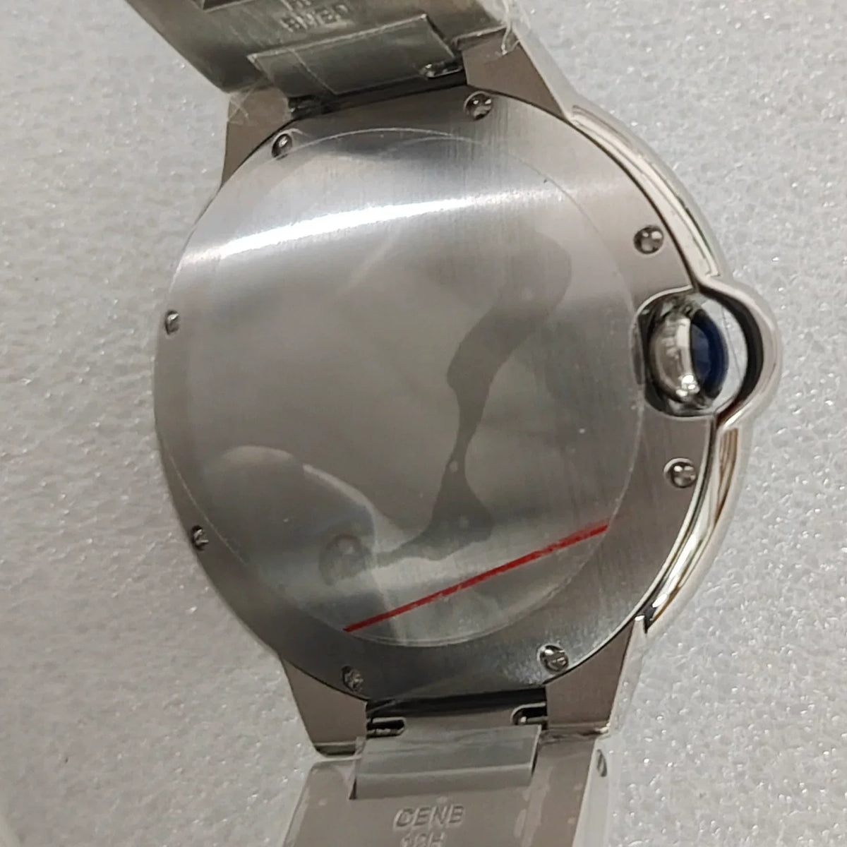 Men's 42mm Watch White Dial Non-Luminous Solid Back Mineral Glass 8215