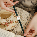 GESMART 2023 New Ladies Vintage Roman Numeral Dial Leather Band Small Watch Retro Women's Quartz Wristwatch