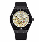 GESMART Men's 2023 New Skeleton Automatic Mechanical Watch Silicone Band Business Trendy
