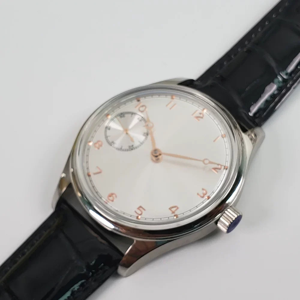 Men's 42mm Manual Wind Watch ST3600 Movement White Gold Dial