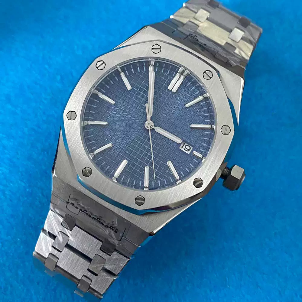 Men's 41mm Mechanical Watch NH35 Movement Sapphire Crystal Steel Case Green Lume