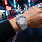 Men's Full-Rhinestone Hip-Hop Large-Dial Waterproof Watch