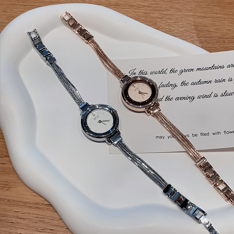 Women's Delicate Bracelet-Style Quartz Watch, Small Dial