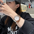 GESMART Women's Large Dial Silicone Band Watch Multifunction Rhinestone Calendar Fashion Trendy
