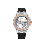 Women's Rhinestone Dial Watch with Soft Silicone Strap