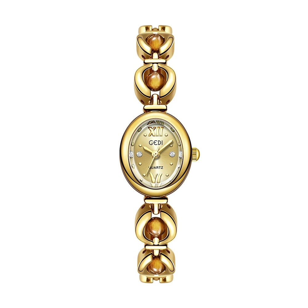 Women's Vintage Pearl Gold-Tone Bracelet Quartz Watch