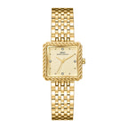 Women's Square Gold-Tone Vintage Steel-Band Quartz Watch