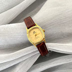 Red Star Ladies Quartz Watch Small Gold Vintage Japan Movement 90s NOS