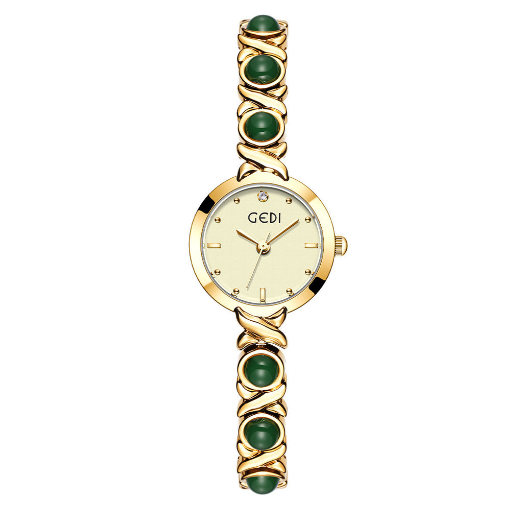 Women's Petite Rhinestone Pearl Bracelet Quartz Watch
