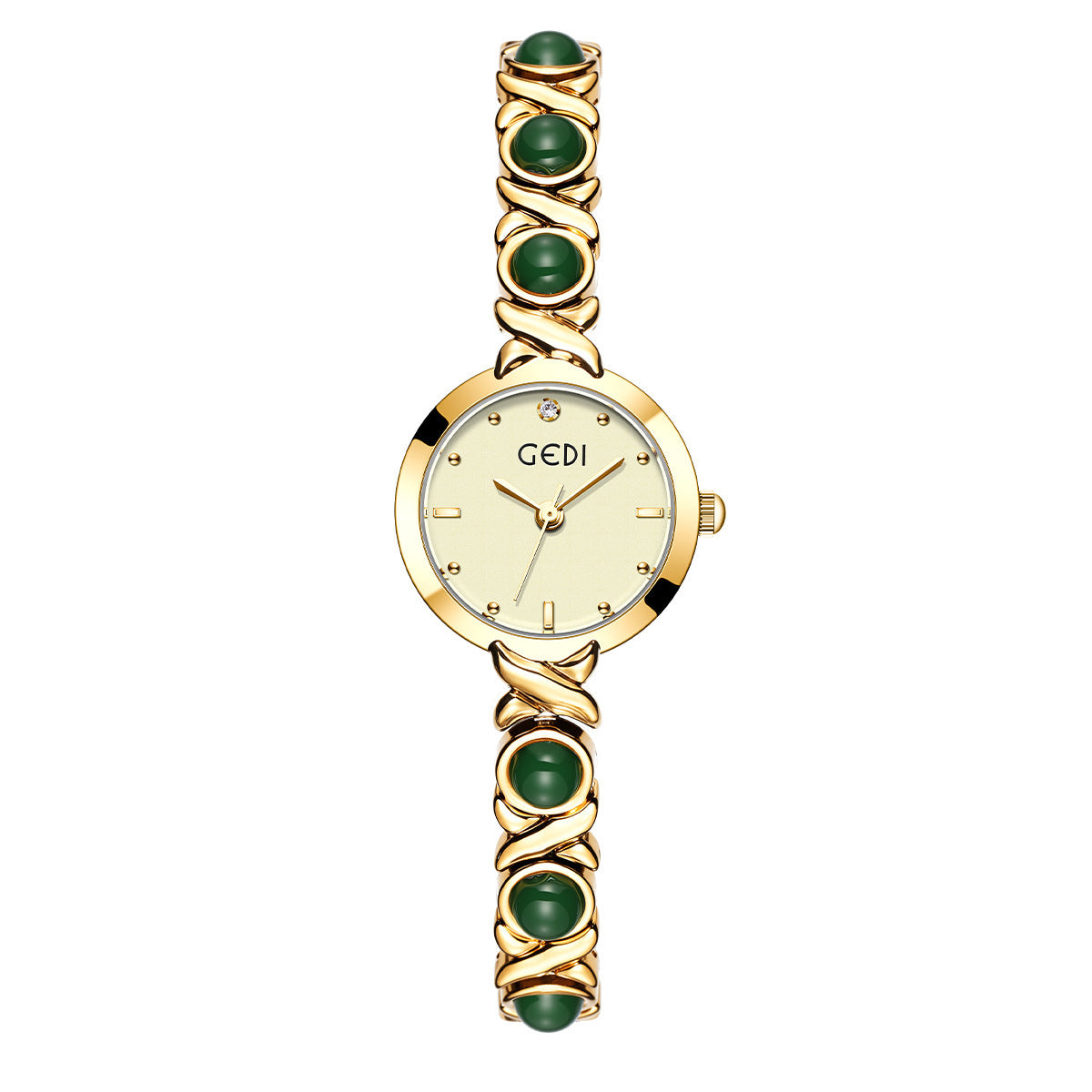Women's Petite Rhinestone Pearl Bracelet Quartz Watch