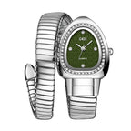 Women's Gold Snake-Strap Rhinestone Quartz Watch