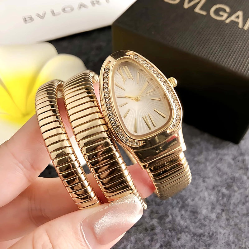 GESMART Women's Serpent Snake Design Quartz Watch Retro Fashion Trendy Ladies Wristwatch
