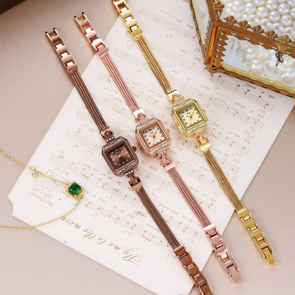 GESMART 2024 New Women's Bracelet Quartz Watch Retro Elegant Minimalist Luxury Style Ladies Wristwatch