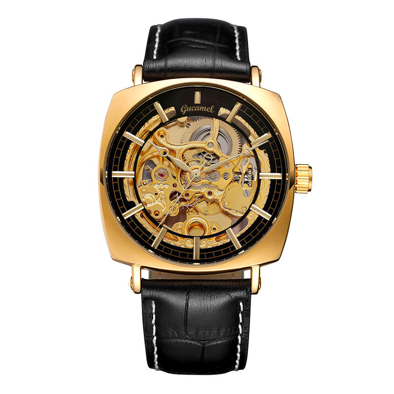 GESMART Men's New Skeleton Automatic Mechanical Watch European American Style Casual Fashion