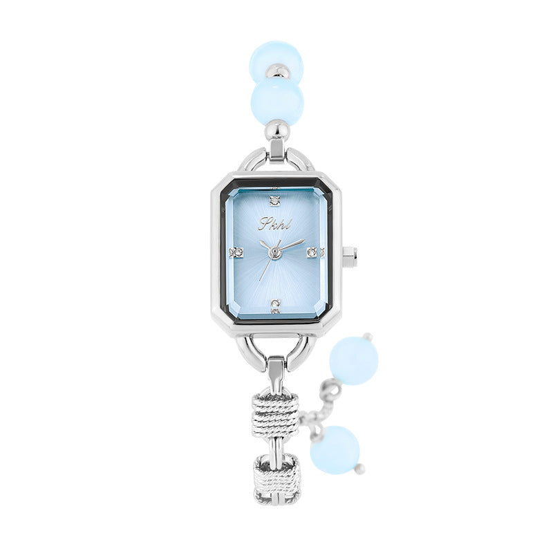 GESMART 2024 New Crystal Stone Bracelet Watch for Women Compact Exquisite Luxury Style Elegant Wristwatch