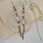 GESMART Women's New Square Bracelet Watch Diamond Studded Fashion Premium Design Ladies Wristwatch