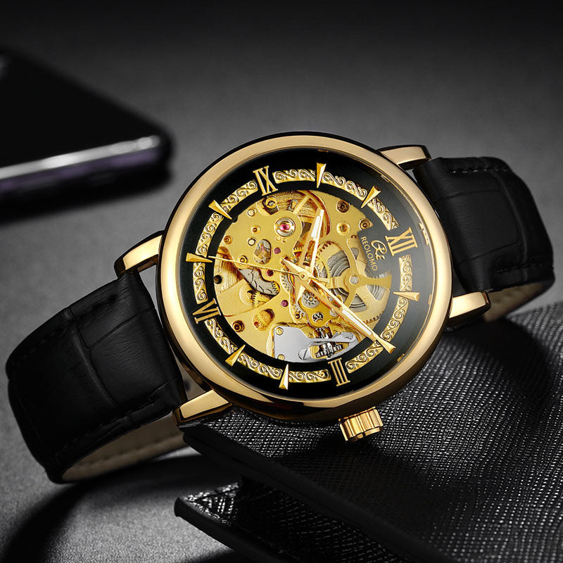 GESMART Men's New Skeleton Automatic Mechanical Watch European American Fashion