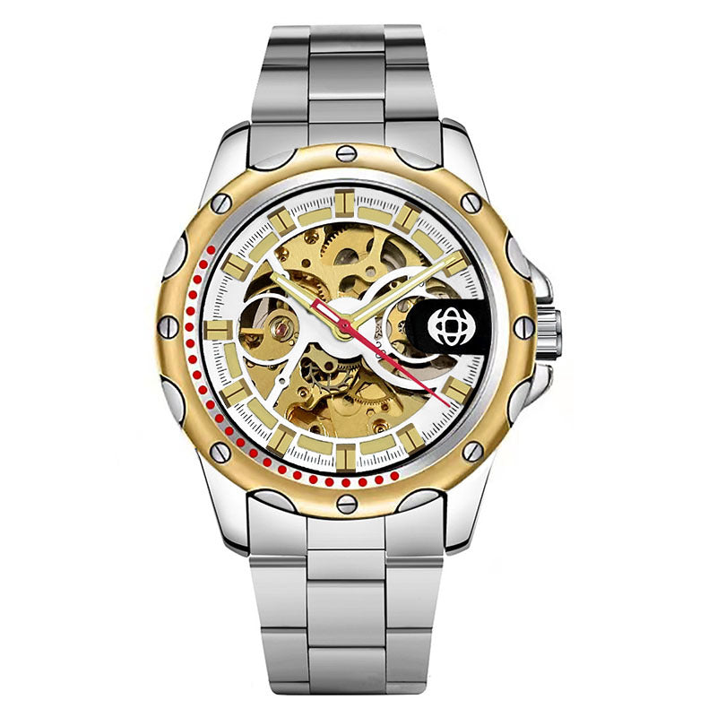 GESMART Men's Skeleton Automatic Mechanical Watch Silicone Band Sports Fashion