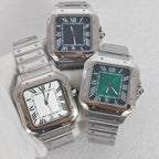 Men's 38mm Square Watch 316L Case Exhibition Back Mineral Glass 2813 Movement