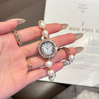 Women's Pull-Cord Pearl Bracelet Quartz Watch