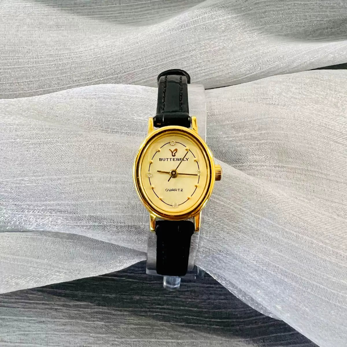 Xi'an Butterfly Ladies Quartz Watch Imported Movement Cowhide Strap Vintage